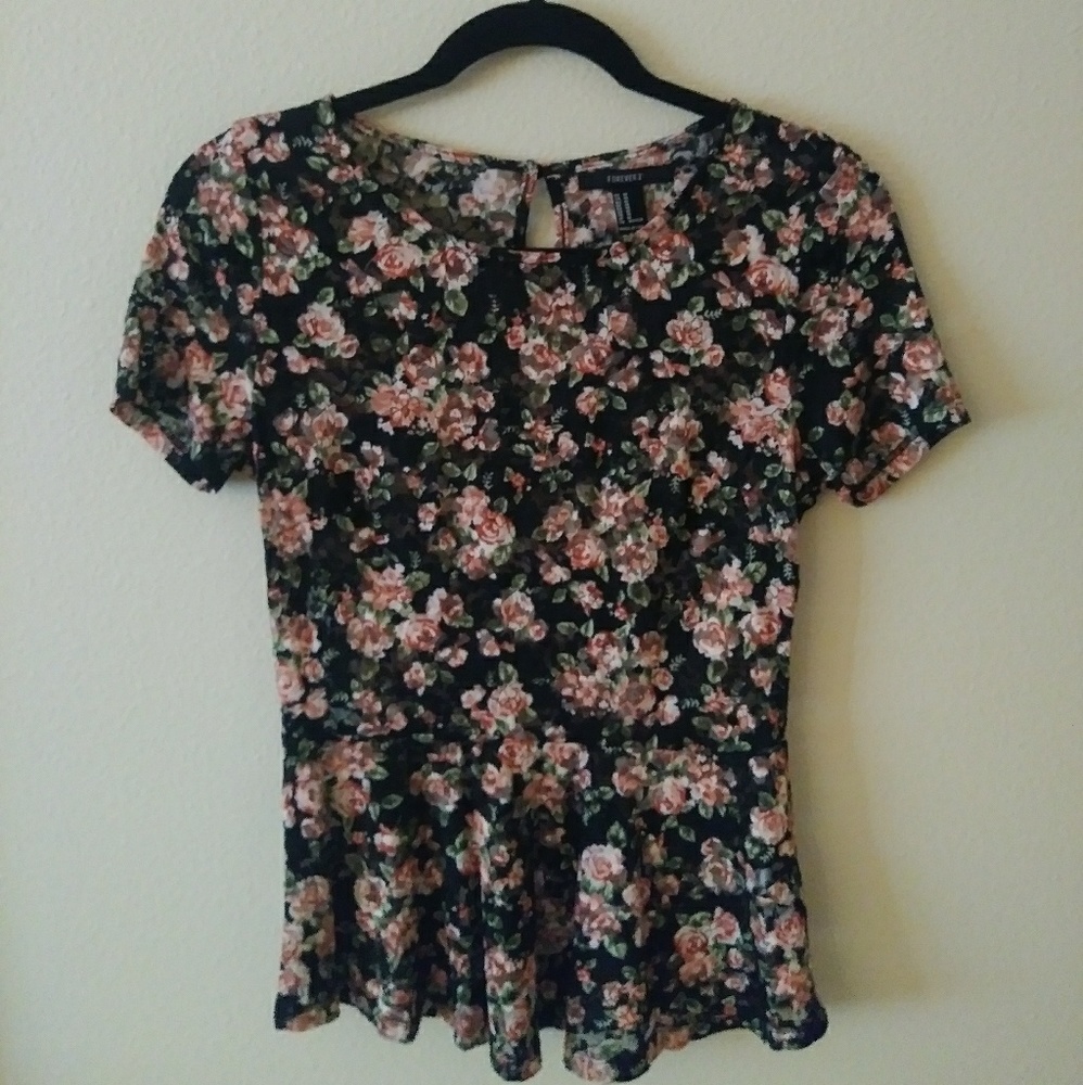 FOREVER 21 PEPLUM TOP